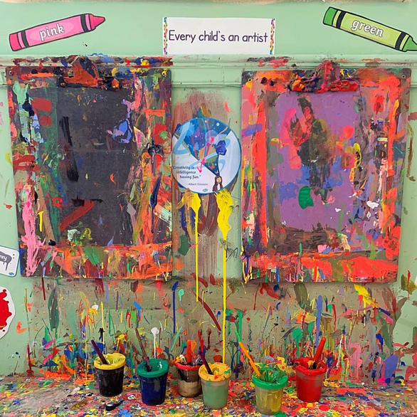 Creative display at The Barnes Village Nursery. We truly believe every child is an artist.